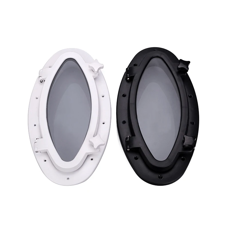 

Car Window Porthole Sunroof Toolbox Cover Oval Shape Opening Portlight Boat Yacht RV Window Hatch Touring White 410MM