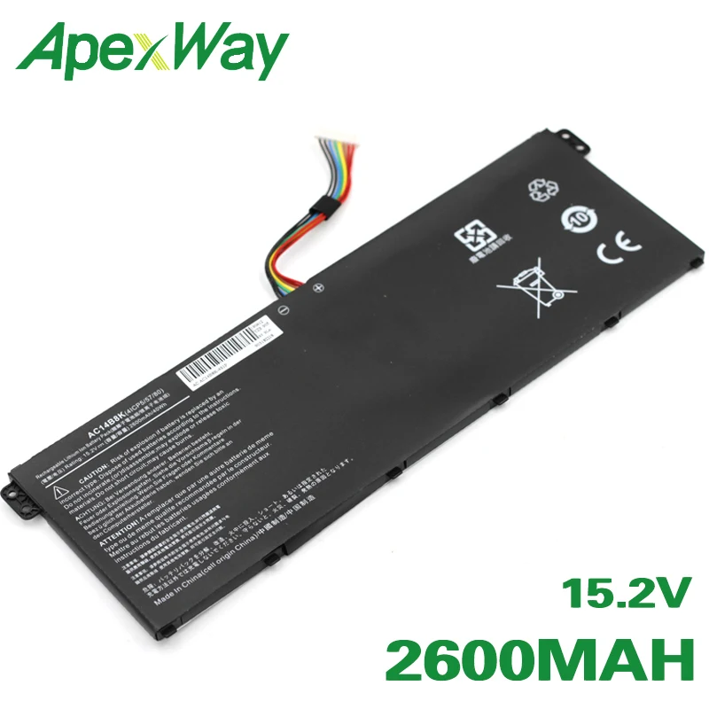 

ApexWay 40Wh 15.2V AC14B8K battery for Acer Aspire E3-111 E3-112 ES1-531 E3-112M ES1-711 ES1-311 R3-131T ES1-411 R7-371T V3-111