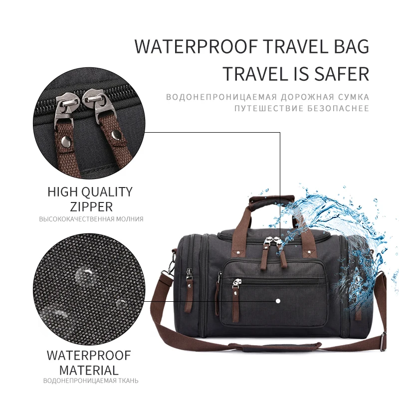 MARKROYAL Soft Waterproof Men Travel Bags Carry On Large Capacity Duffle Water-repellent Bags Hand  - 32964776113