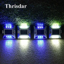Thrisdar 4 шт. солнечный свет палубе 6 светодиодный открытый Солнечный док путь Маркер Дороги Стад Свет Водонепроницаемый шоссе Предупреждение безопасности свет