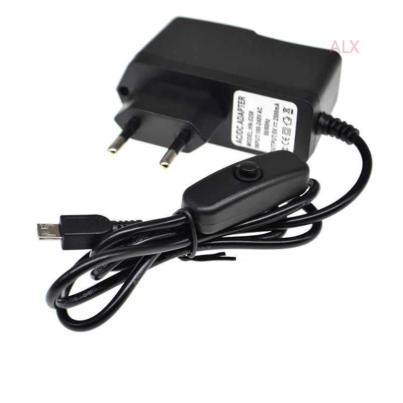 DC 5V2. 5A 5V 2.5A блок питания Micro USB адаптер с кнопка включения лампы EU PLUG 220V преобразователь переменного тока в постоянный 2500MA для Raspberry PI 3