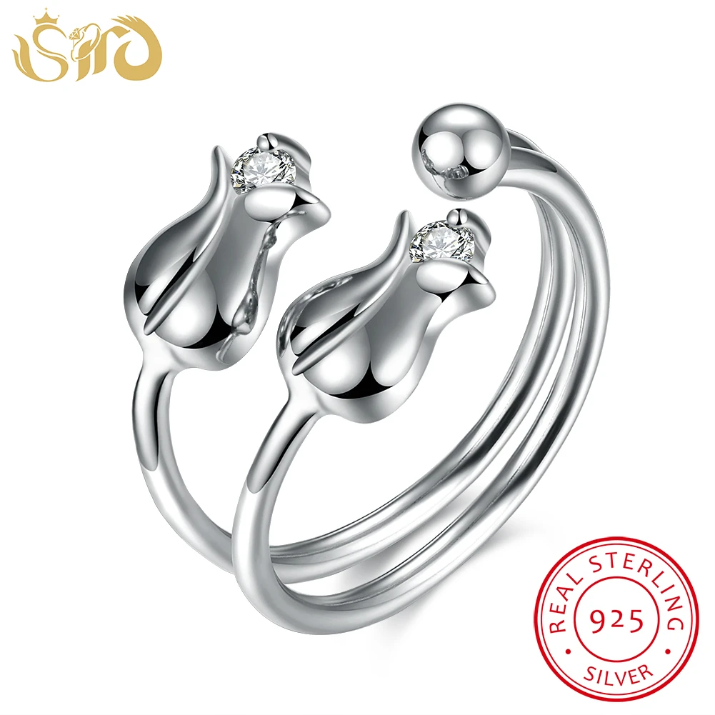 

SHD 925 Sterling Silver Rose Bud Rings for Women Romantic Wedding Jewelry Real Silver Women Engagement Ring