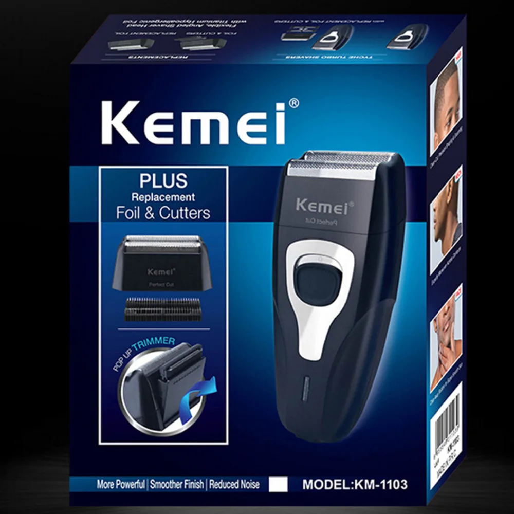Kemei KM-1103 Электрический Перезаряжаемые взаимностью человек бритвы поршневые Face лезвием бритвы электрические бритья Бритвы Уход за лицом