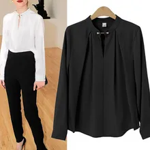 L-4XL Solid Color Women's Blouse Spring Plus Size Long Sleeve Office Lady Shirt Korean Fashion Temperament Woman Blouses 2019