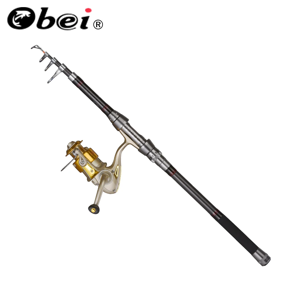 OBEI 2.1-3.6 m تلسكوبي الصيد قضيب و 5BB الصيد بكرة عجلة السفر المحمولة الصيد رود غزل الصيد قضيب كومبو