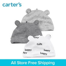 Carter’s 3-Pack baby children kids clothing Boy soft cotton prints 3D ears Caps 126H175