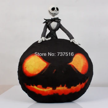 

The Nightmare Before Christmas Jack Skellington Poseable Plush Doll Toys & Stuffed Cushion Halloween Edition Dark Pillow 2pcs