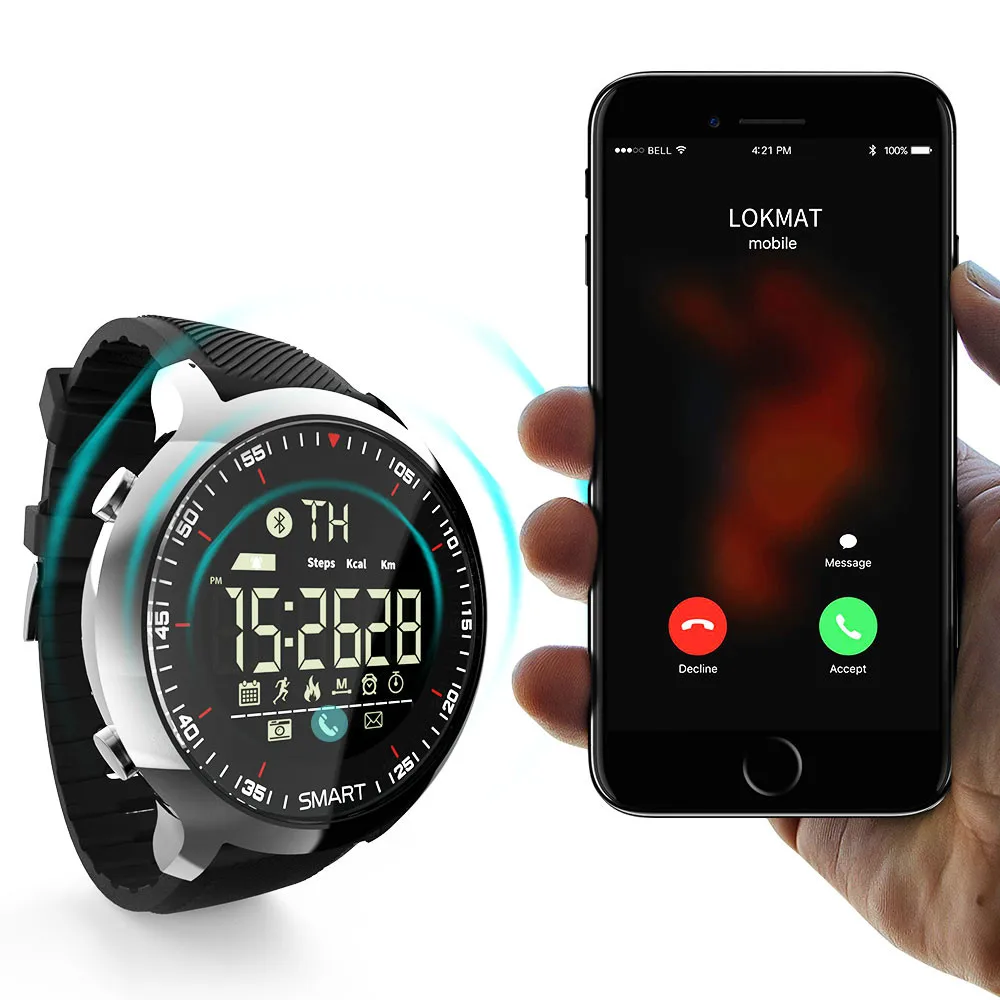 Лидер продаж спортивные часы с Bluetooth водонепроницаемые мужские Смарт цифровые