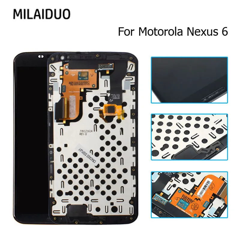 

Original LCD Display For Motorola Moto Nexus 6 XT1100 XT1103 Touch Screen Digitizer Assembly Replacement Black With Frame
