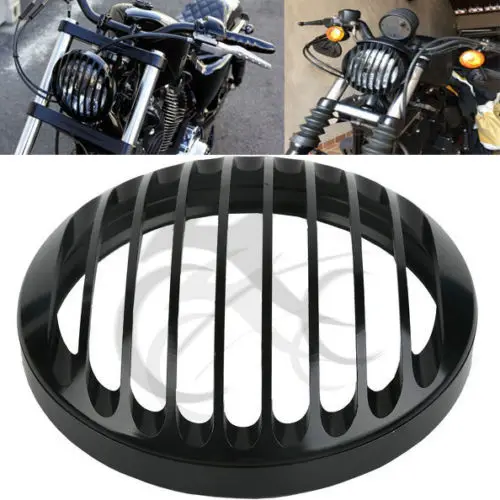 Buy 5 3/4" CNC Headlight Grill Cover For Harley