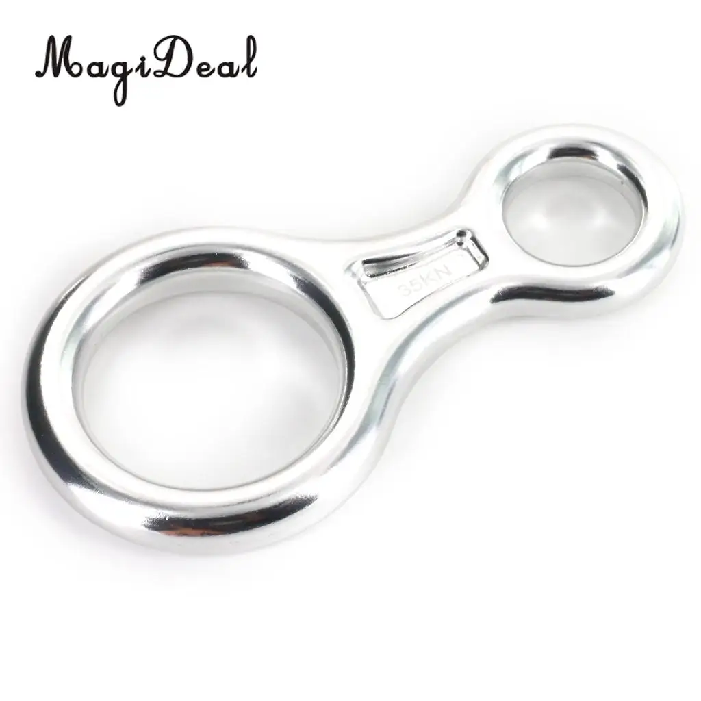 MagiDeal Figure 8 Mountaineering Climbing Rappelling Ring Belay Device 35KN  for Tree Climbing Caving Camping Travell Accessory