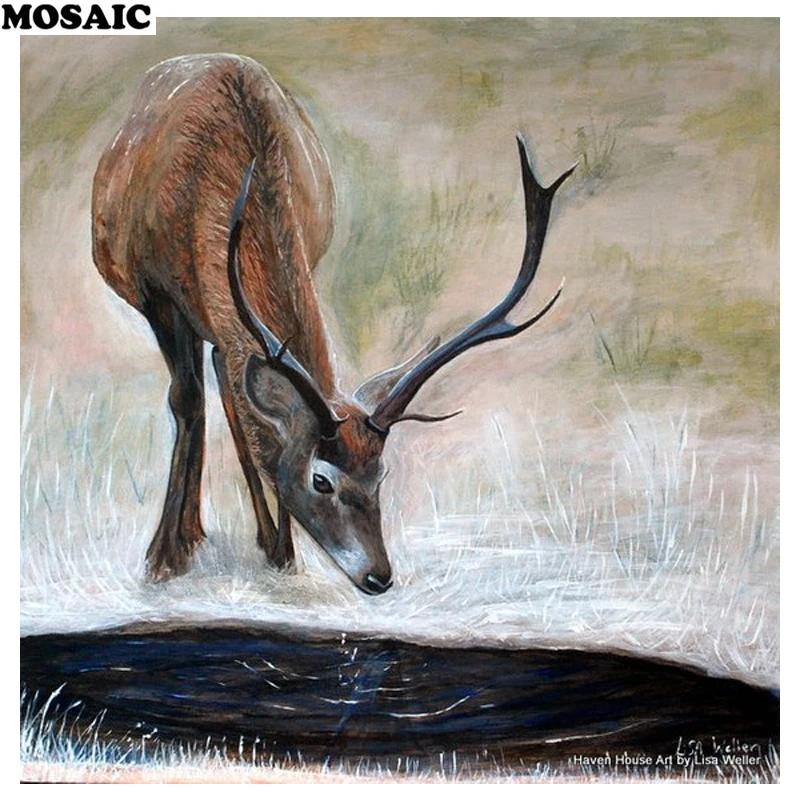 

Full square Diamond 5D DIY Diamond Painting "Stag/deer/animal" Embroidery Cross Stitch Rhinestone Mosaic Painting Gift