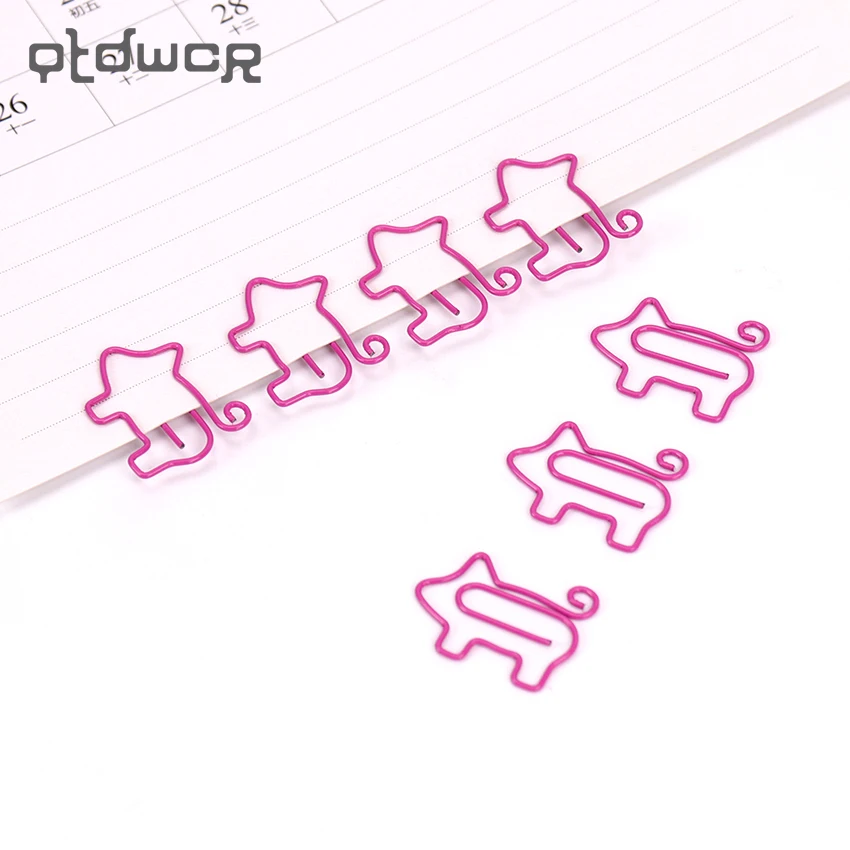 10 шт. милые с животным принтом металлические зажимы Kawaii Закладка Memo клип розовый Зажимы для бумаг школьные принадлежности Эсколар