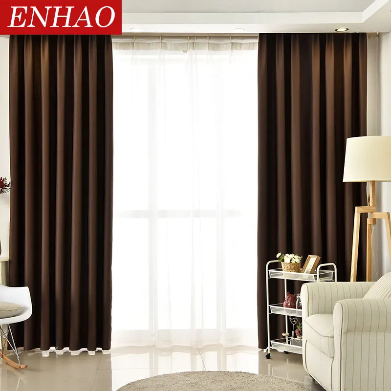 Современные Плотные затемненные шторы ENHAO для гостиной, шторы для спальни, кухни на окно законченный, занавески, панель-жалюзи