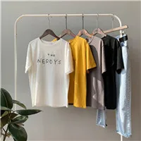 Vintage-Letter-Embroidery-Tee-Shirt-Femme-Short-Sleeved-Round-Neck-Cotton-Casual-Streetwear-Plus-Size-Kwakii