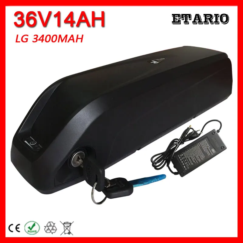 36V 14AH 500W High Power Long Range Dolphin Down Tube Battery use LG 3400MAH cell Road Mountain Cross Bike E-bike Akku | Спорт и