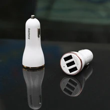 High Quality 5V/3.4 Quick Car Charger Remax 3 USB Ports Car Adapter for iPhone Samsung Pad Xiaomi Tablet GPS Fireproof Material