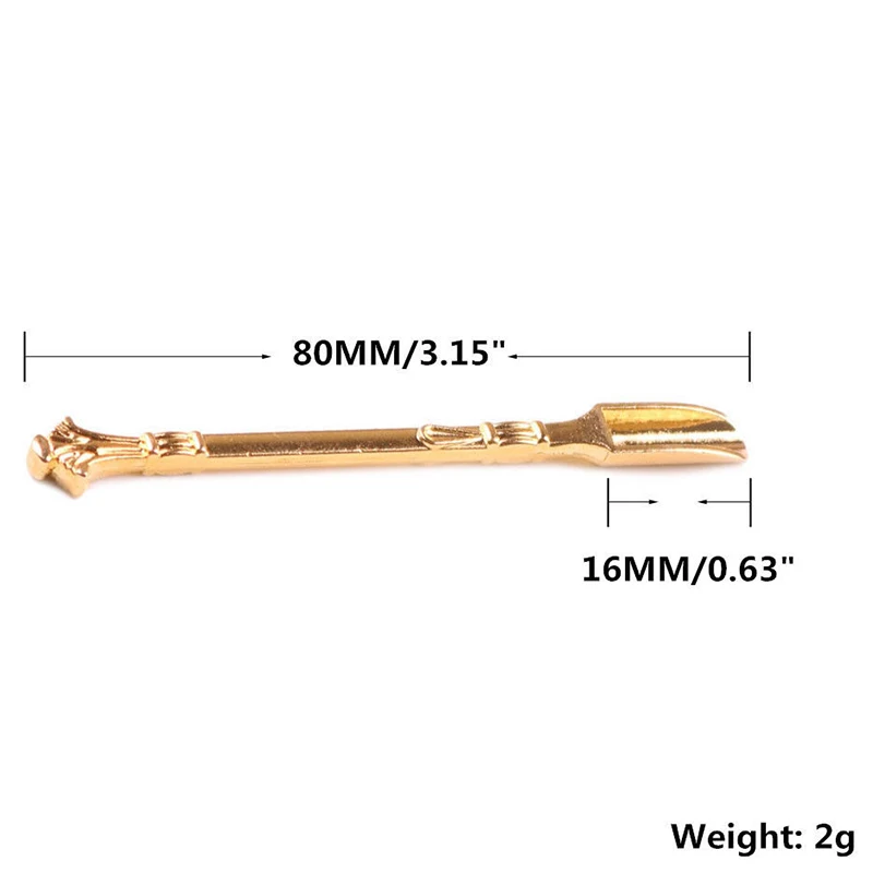 3pcs/set 8cm Aluminum Gold Snuff Spoon Sniffer Snorter Bullet Sniffer Bottle For Smoking Accessories
