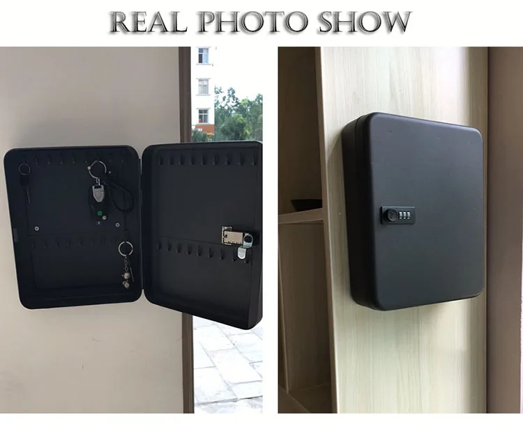Wall Mounted Key Cabinet Password Lock Security Keybox Storage Box Contains 36 key card For Company Home Office Hanging Car Keys (8)