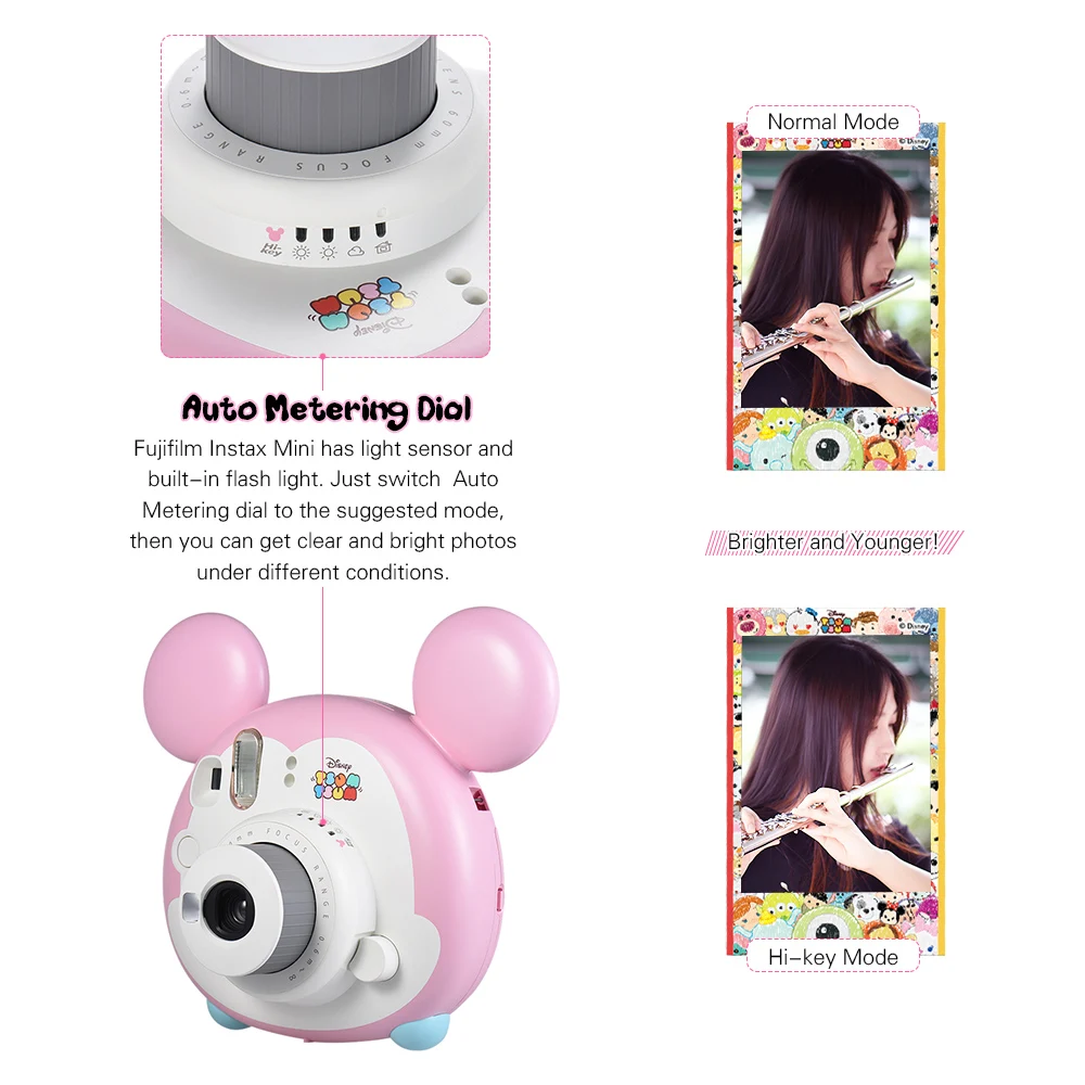 Fujifilm Instax Mini TSUMTSUM мгновенная пленка камера w/10 листовая пленка крупным планом объектив ремешок авто замер зеркало для селфи Рождественский подарок