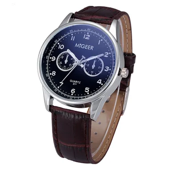 

2018 Fashion Blue Glass Luxury Wrist Watch Men Sport Watch Business Leathe Strap Men's Watch Mens Watches Relogio Reloj Hombre