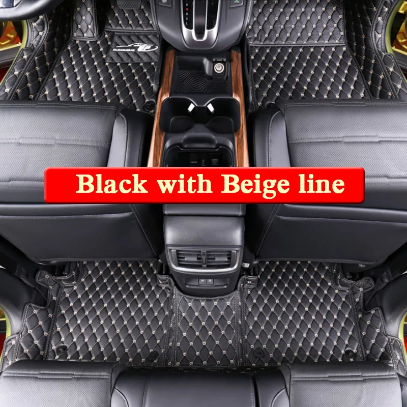 Автомобильный Стайлинг PU автомобильный коврик для Toyota Corolla X E140 XI E170 Sedan 2010- 5 мест LHD авто коврик для ног автомобильный коврик чехол - Название цвета: Beige Line 14-18
