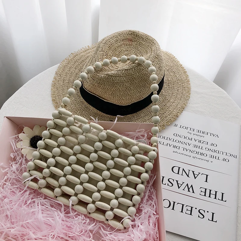 

Luxury brand Handmade Beaded bag 2019 Summer New Quality Women's Designer Handbag Mini Shoulder Messenger Bag Beach Travel bags
