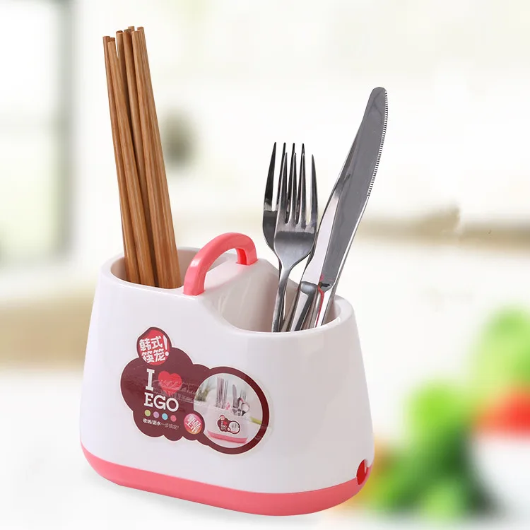 Kitchen Plastic Chopsticks Storage Rack Chopsticks Cage Box Shelf Spoon