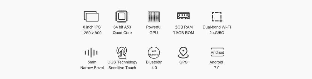 Teclast P80 Pro планшетный ПК 8,0 дюймов Full HD Android 7,0 3 Гб ram 16 Гб eMMC rom MTK8163 четырехъядерный двухъядерный процессор WiFi HDMI gps 5000 мАч