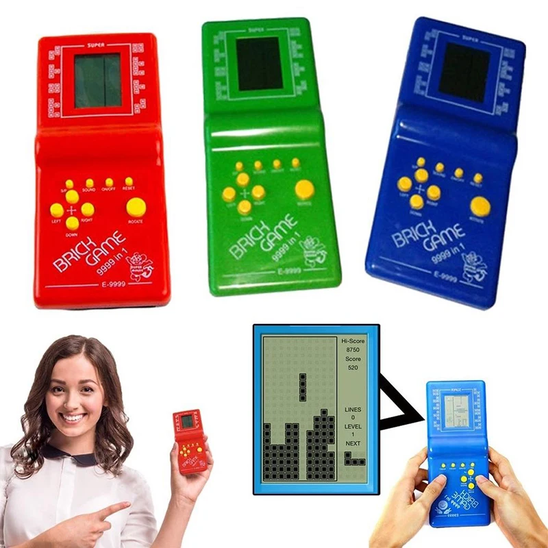 

New Classic Handheld Game Machine Tetris Brick Game Kids Game Machine Toy with Game Music Playback without Battery