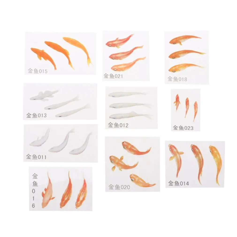

5/10Pc 3D Green Leaf Goldfish Clear Water Grass Film Sticker For Resin Goldfish Painting Jewelry Making Accessories