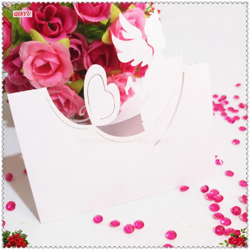 50pcs/Lot Table Name Place Cards Love Heart Laser Cut Wedding Party Favor Decor Decoration 9x12cm 6zSH087 | Дом и сад