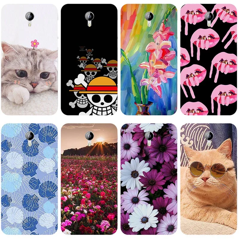 

Soft TPU Silicone Phone Cases For Doogee Homtom HT3 Doogee Homtom HT3 PRO 5.0 inch Covers colorful flower cat tiger Bags