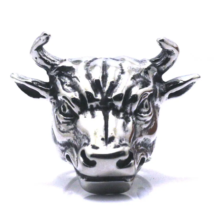 

Men Boy Cool 316L Stainless Steel Bull Animal Ring Rock Party Band Biker Good Gift