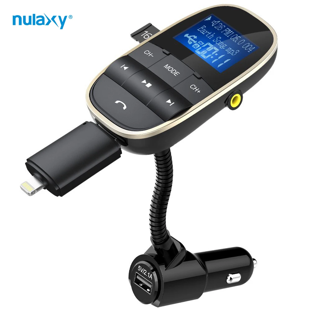 Nulaxy KM20 Car MP3 Players Bluetooth FM Modulator Support Flash Drive TF Card With Dual USB Car Charger FM Transmitter Car Kit