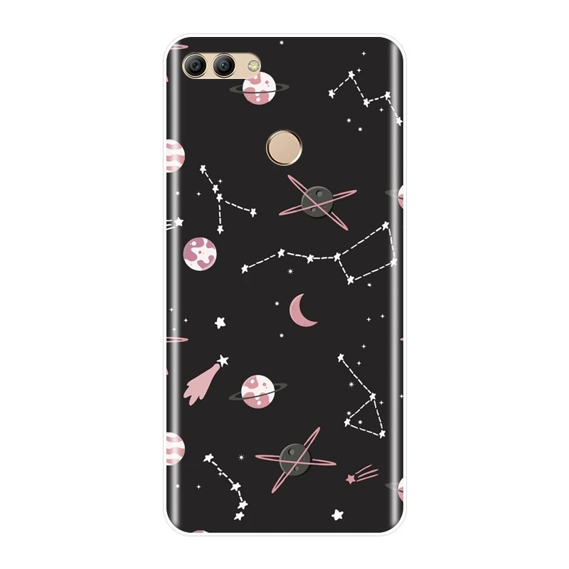 ТПУ силиконовый чехол для телефона huawei Y3 Y5 Y6 II Y7 2017 Pro Art Star Space мягкая задняя крышка