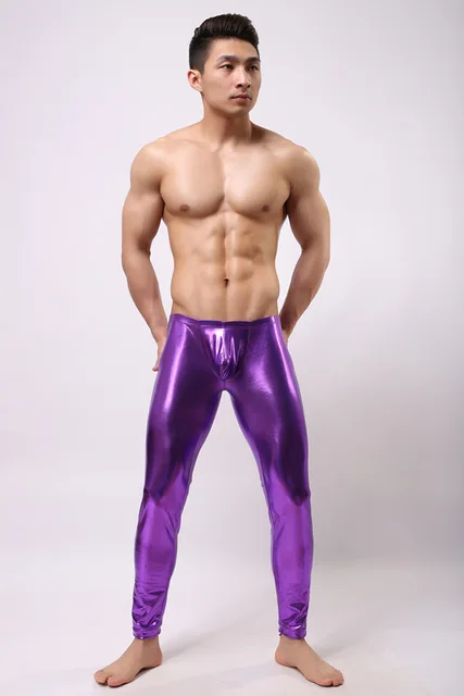 4 Colors 2015 New Brand Men Metallic Long Pants Male High