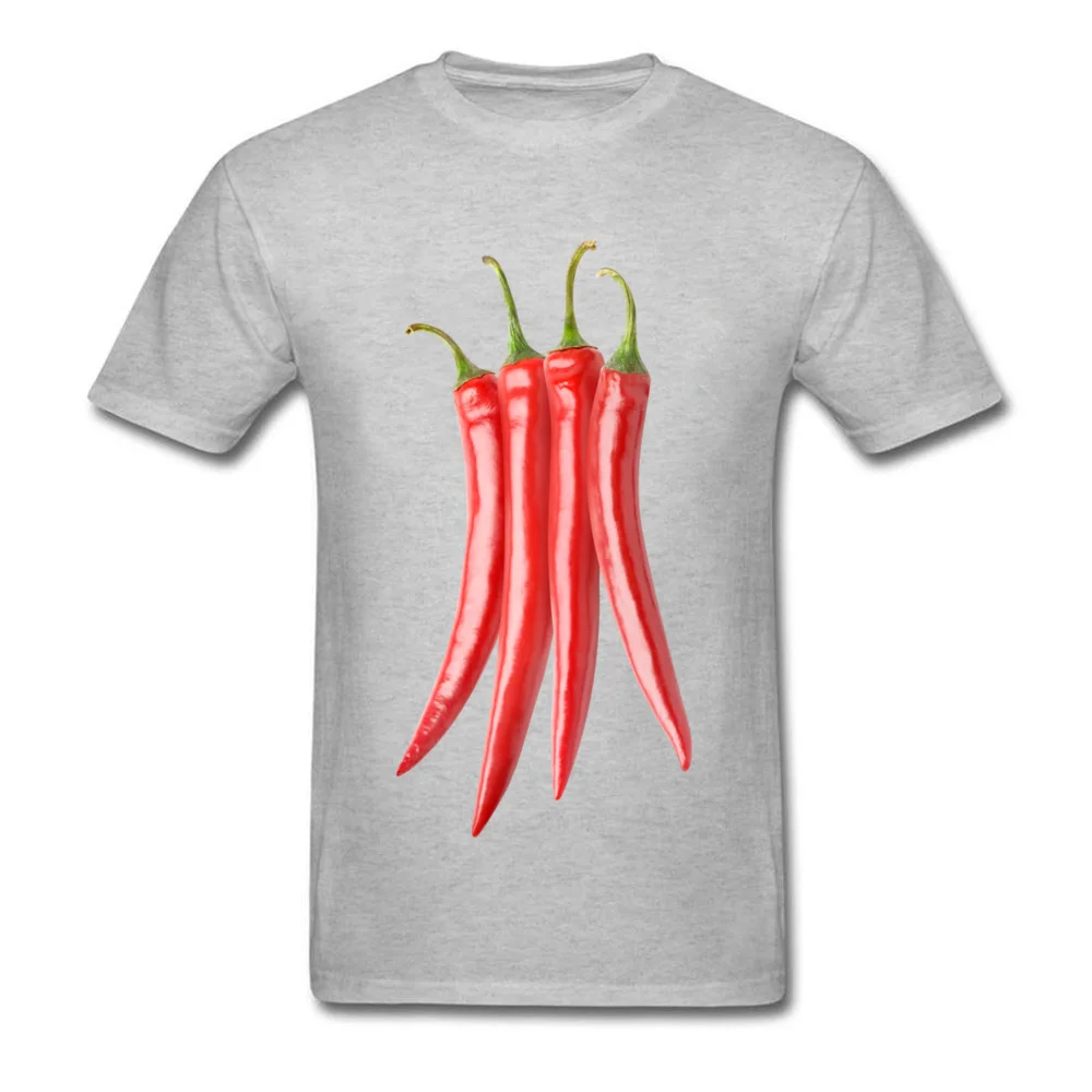Party T-Shirt 2017 New Fashion Crew Neck Bunch of chili peppers 100% Cotton Men Tops Shirts Printing Short Sleeve Tee Shirts Bunch of chili peppers grey