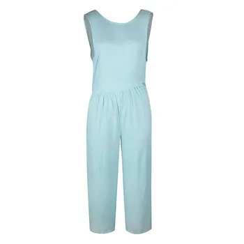 

Women Fashion Clubwear Summer Sleeveless V Back Jumpsuits Ladies Solid Color Loose Comfortable Jumpsuit Romper Trousers NEW