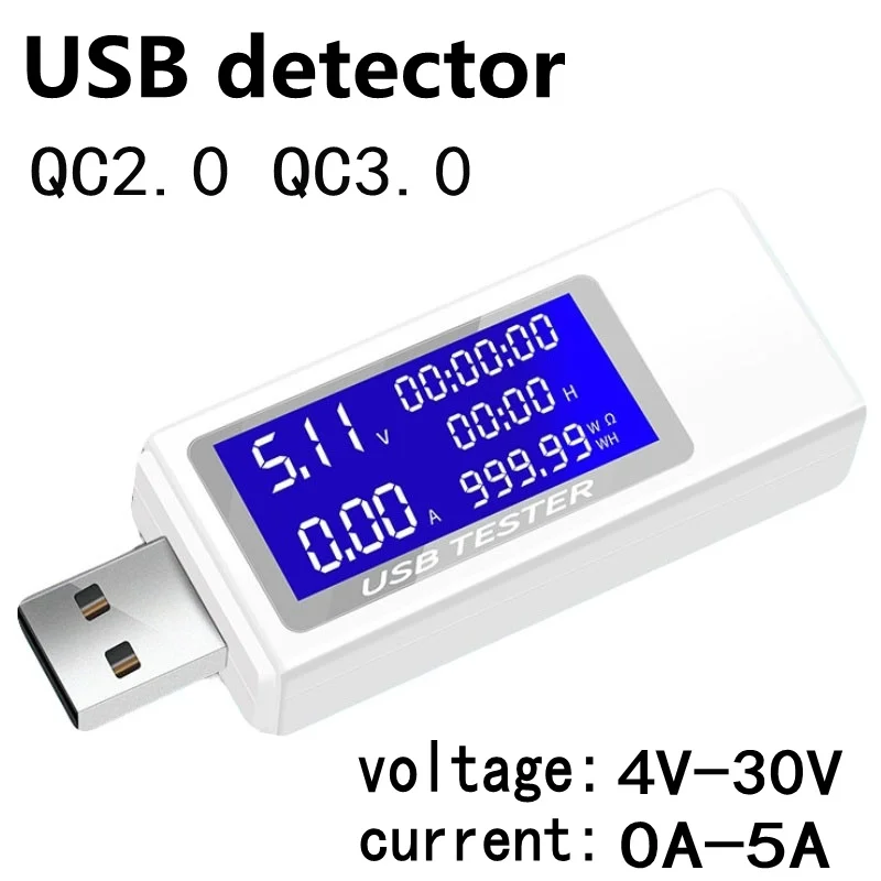 9 в 1 QC2.0 QC3.0 4-30 в USB Вольтметр Амперметр Электропитание емкость напряжение измеритель тока USB Тестер монитор