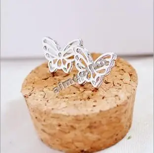 

Korean Jewelry Ultra-fine Three-dimensional Double Splendour Swirling Hollow Butterfly Earrings