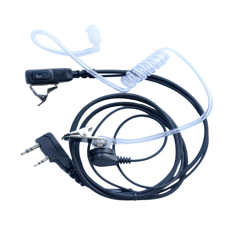

Hot Deal Air Acoustic Tube Earpiece for Baofeng Walkie Talkie Portable Radio Accessories 2 Pin PTT Headset Microphone