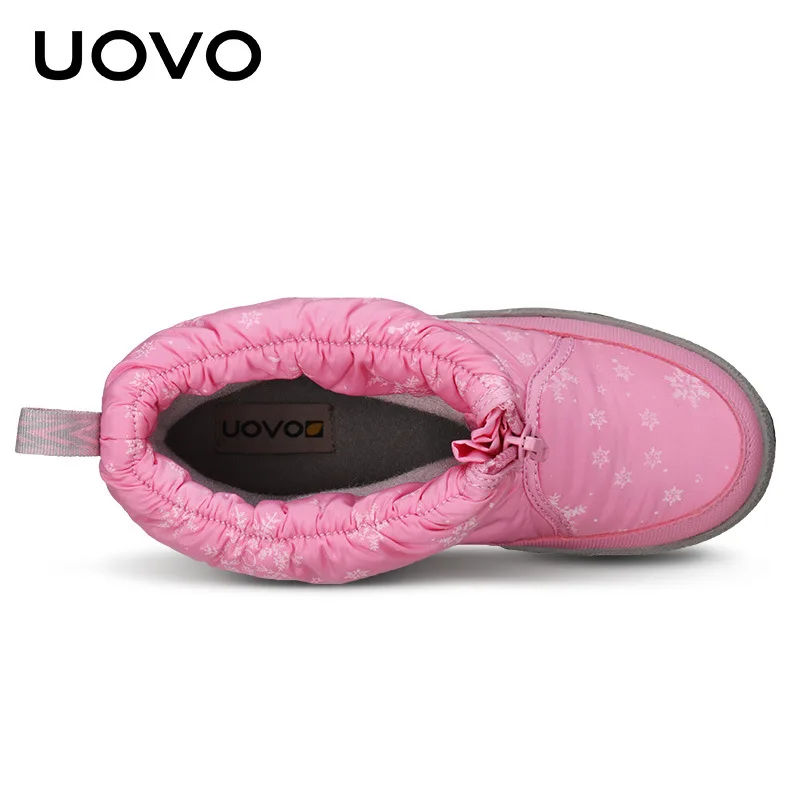 Нескользящие Детские модные ботинки; Новое поступление; Uovo; брендовые зимние ботинки для мальчиков и девочек; теплая детская обувь; Botas Size30-38