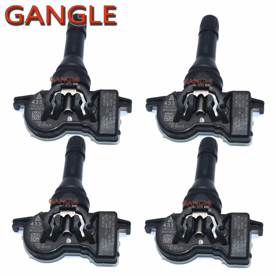 Dingln 4 Pezzi di Controllo Pressione Pneumatici TPMS Sensore Fits 68252493AB for J-E-E-P Renegade