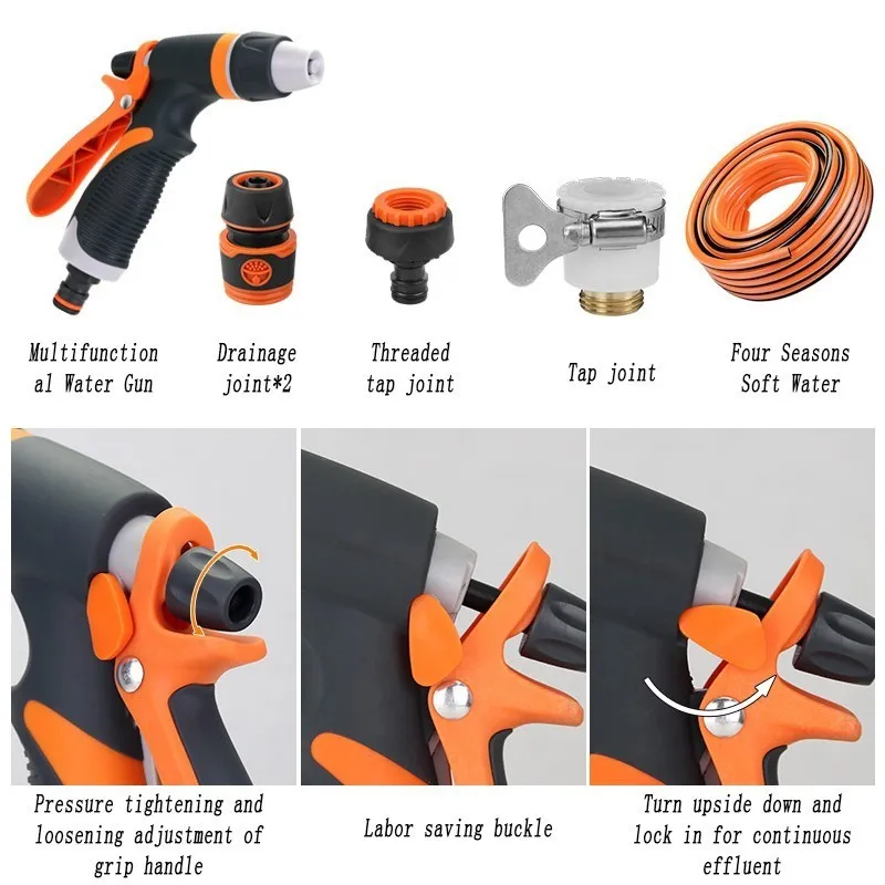 Spray Lawn Watering Multi-function Car Wash High Pressure Durable Hand-held Hose Sprinkle Water Nozzle Garden Irrigation system