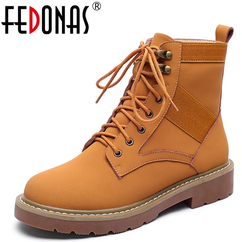 

FEDONAS1Fashion Women Ankle Boots Autumn Winter Warm Square Heels Shoes Woman Round Toe Cow Suede Cross-tied Quality Basic Boots