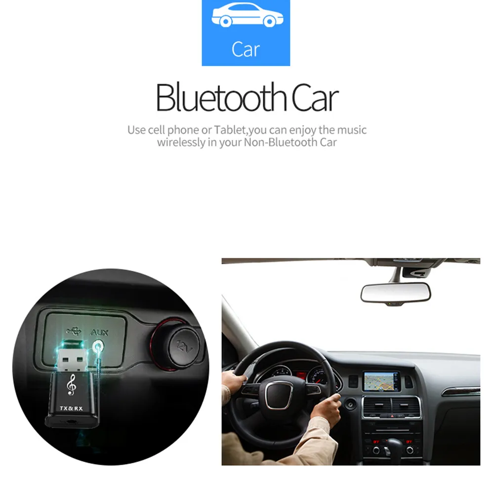 Bluetooth 5,0 аудио передатчик приемник 2 в 1 USB Bluetooth передатчик Мини 3,5 мм AUX Стерео для ТВ ПК автомобильный беспроводной адаптер