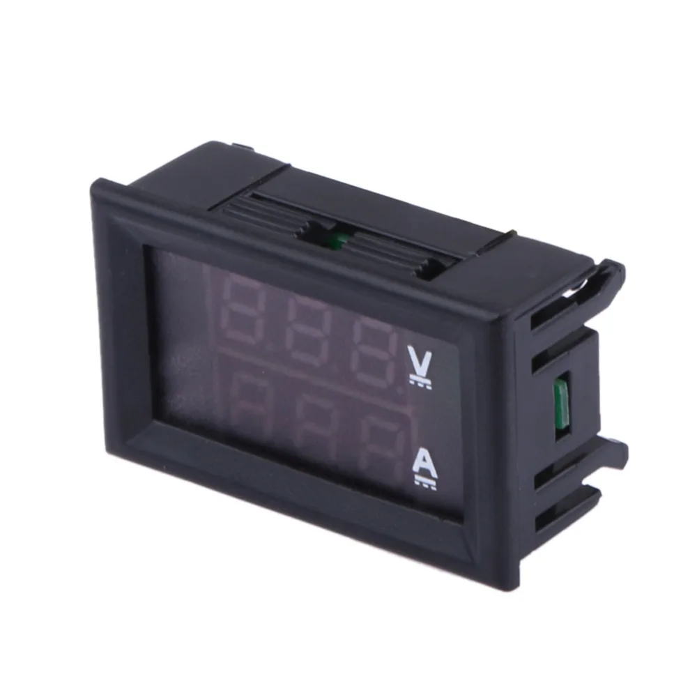 DC 100V 10A Voltmeter Ammeter Blue + Red LED Amp Dual