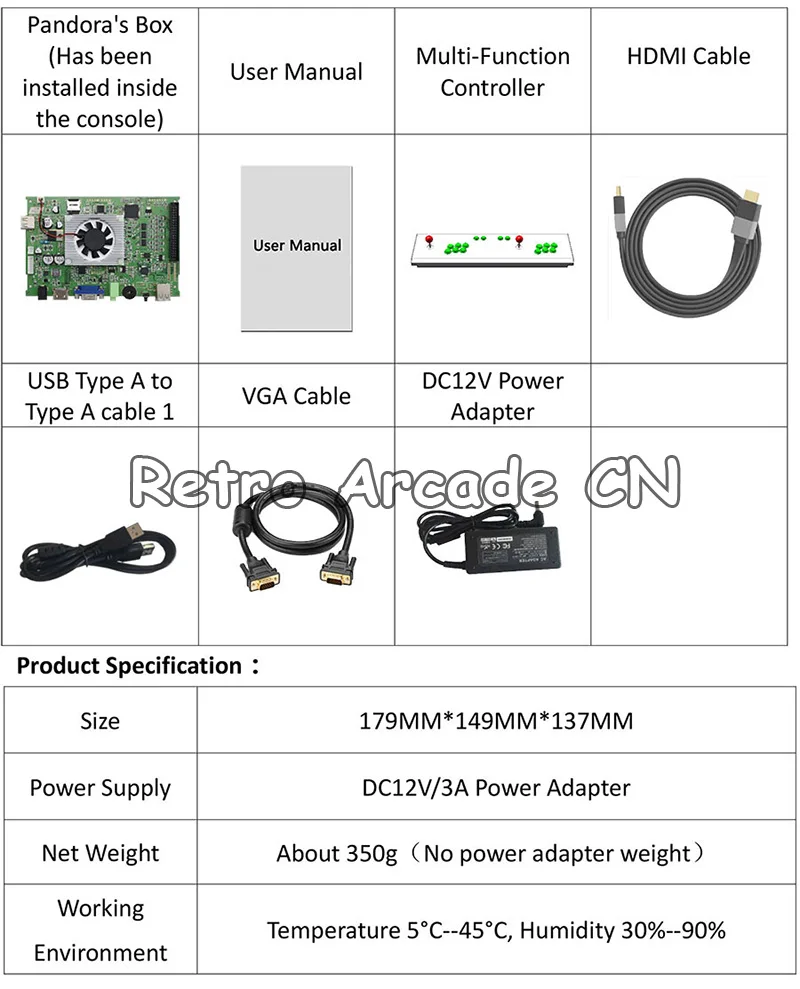 Заводская цена Pandora's box 5 960 в 1 консоли usb джойстик с light 2 игроков аркадная игра машина VGA HDMI