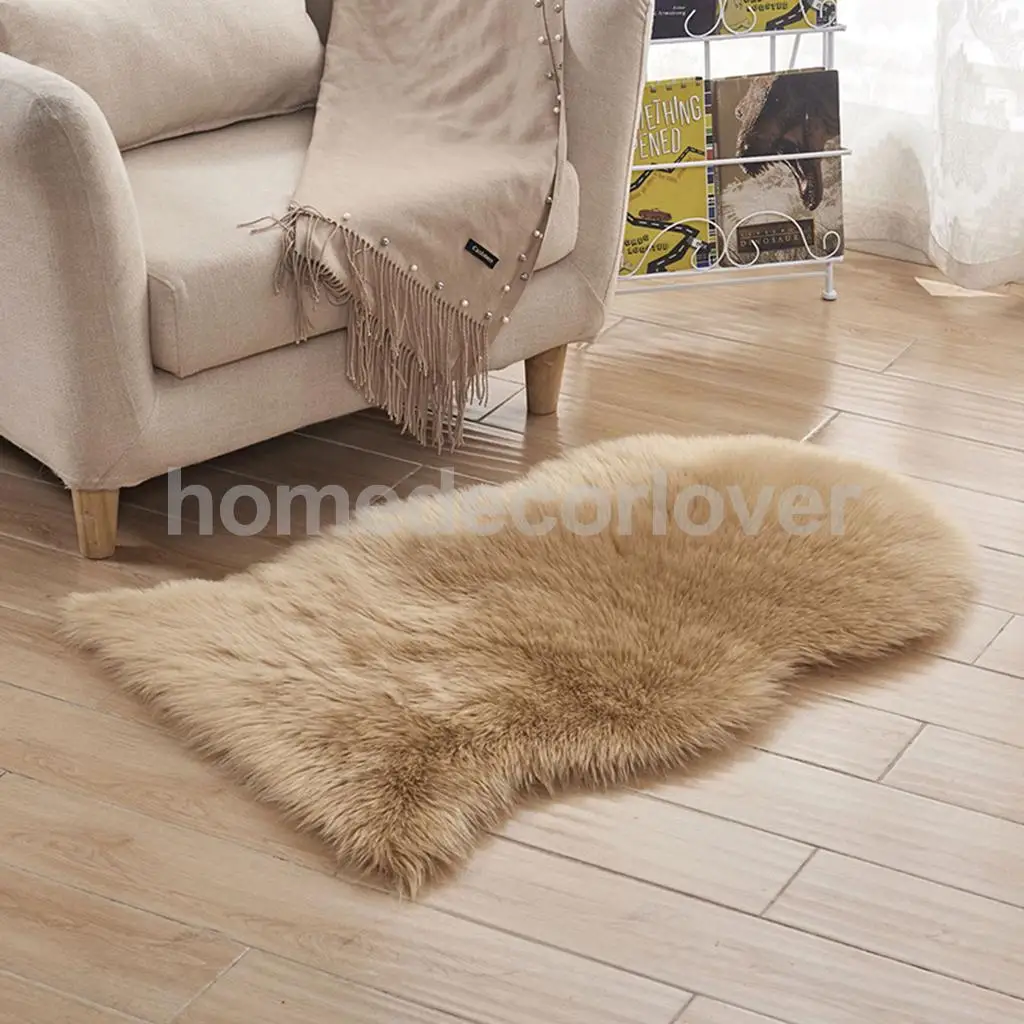 40x60cm Sheepskin Fluffy Skin Faux Fur Fake Rug Mat Rugs For Living Room Bedroom Sofa Floor 